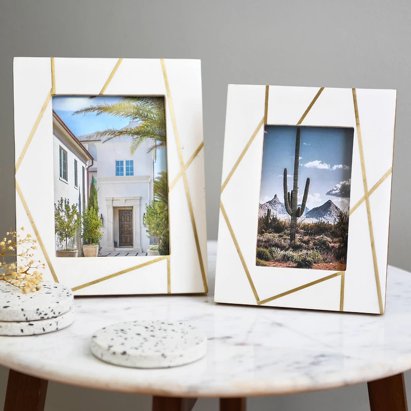 Hello Honey® 2 Pack White & Gold Photo Frame