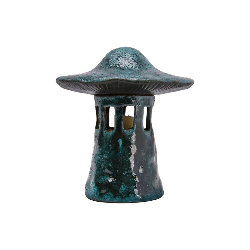 Hello Honey® 9" Stoneware Mushroom Lantern with Lid Set, 2ct.