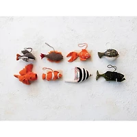 Hello Honey® Handmade Cotton Velvet & Wool Felt Fish Ornaments with Stitching Set