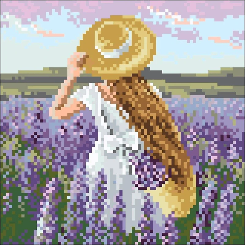 Crafting Spark Girl in Lavender Field Diamond Painting Kit