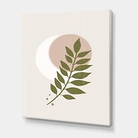 Designart - Abstract Geometrical Moon With Leaf IV