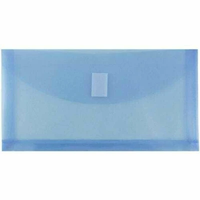 JAM Paper 5.25" x 10" Plastic #10 Hook & Loop Envelopes with 1" Expansion
