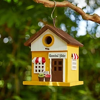Glitzhome® 9.5" Modern Yellow Wood General Store Birdhouse