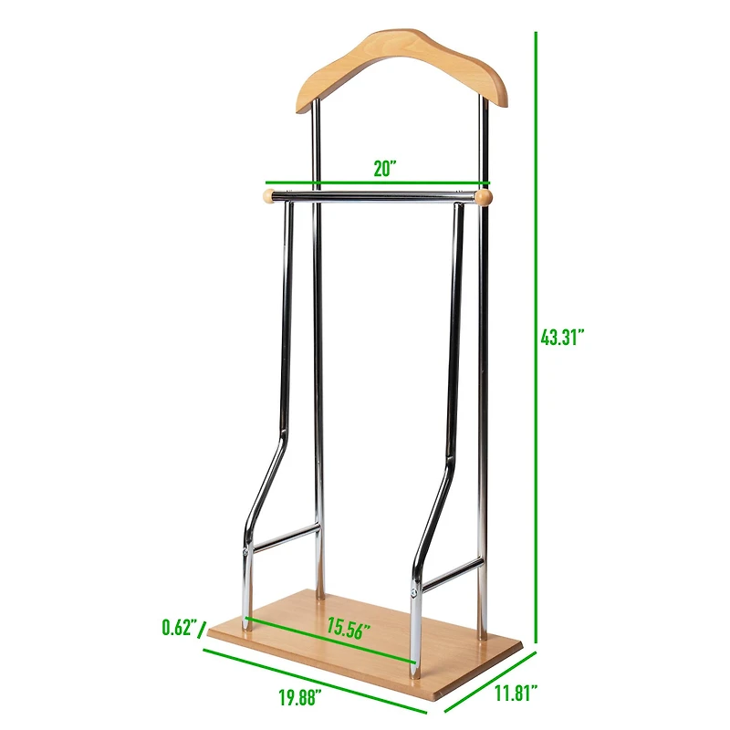 Mind Reader Silver Valet Stand Clothing Rack Organizer