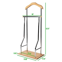 Mind Reader Silver Valet Stand Clothing Rack Organizer