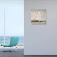Stupell Industries Traditional Sailboat at Sea Contemporary Soft Waves Canvas Wall Art