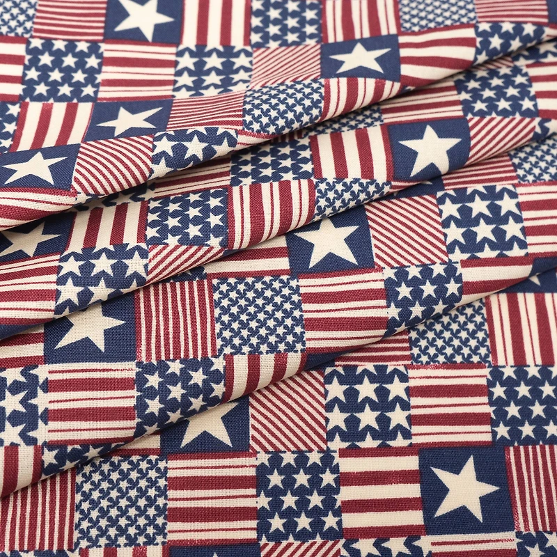 SINGER Patch Stars Stripes Cotton Fabric