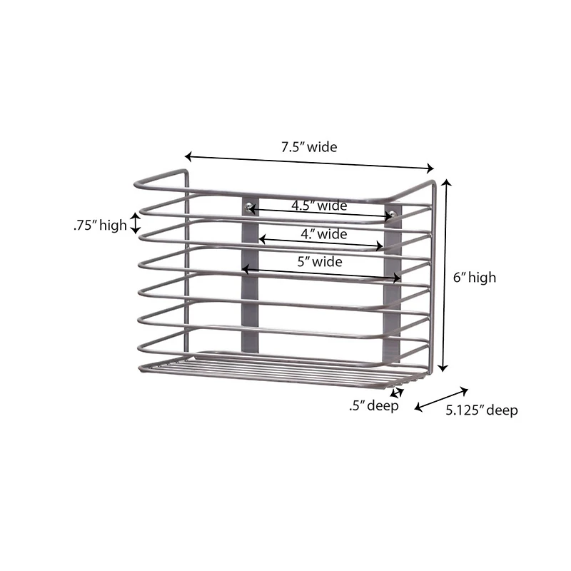 Household Essentials 7.9" Silver Door Mount Cabinet Organizer