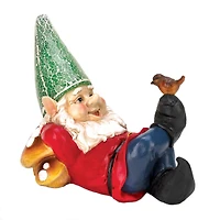 11" Lazy Gnome Solar Statue