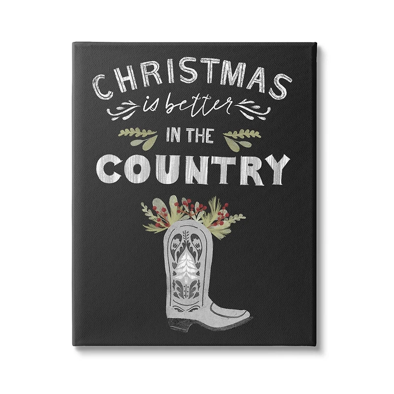 Stupell Industries Christmas Better In Country Phrase Canvas Wall Art