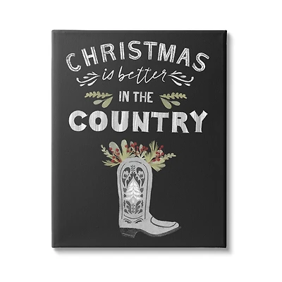 Stupell Industries Christmas Better In Country Phrase Canvas Wall Art