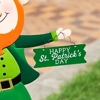 Glitzhome® 36" St.Patrick's Metal Leprechaun Yard Stake