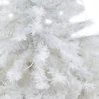 4.5ft. Pre-Lit White Artificial Christmas Tree in Red Planter, Clear LED Lights