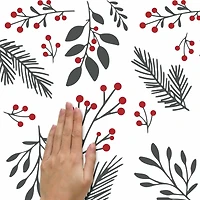 Holly Berries & Twigs Peel And Stick Wall Decals