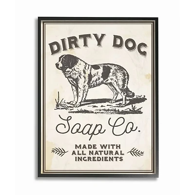 Stupell Industries Dirty Dog Soap Co Vintage Sign Framed Wall Art