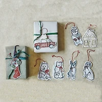Hello Honey® Embroidered Handmade Holiday Icons Recycled Paper Ornament Set