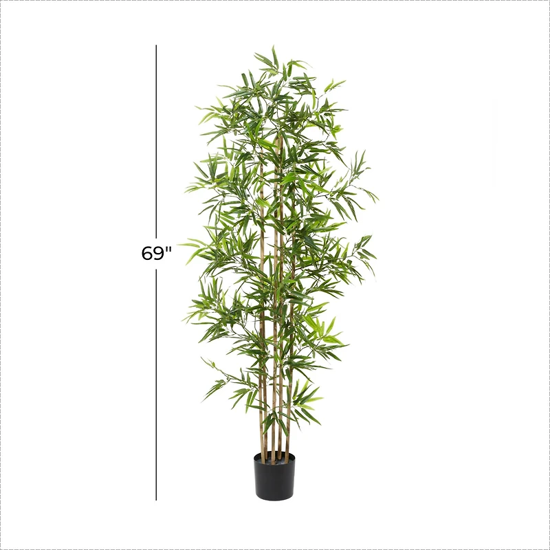 Artificial Bamboo Plants Indoor, 77", Green