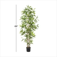 Artificial Bamboo Plants Indoor, 77", Green