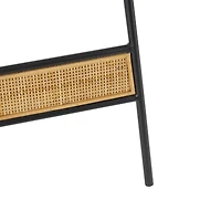 57.5" Black Metal Easel with Wood Accents