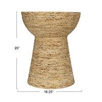 Hello Honey® 20" Natural Coiled Corn Rope Round Accent Table