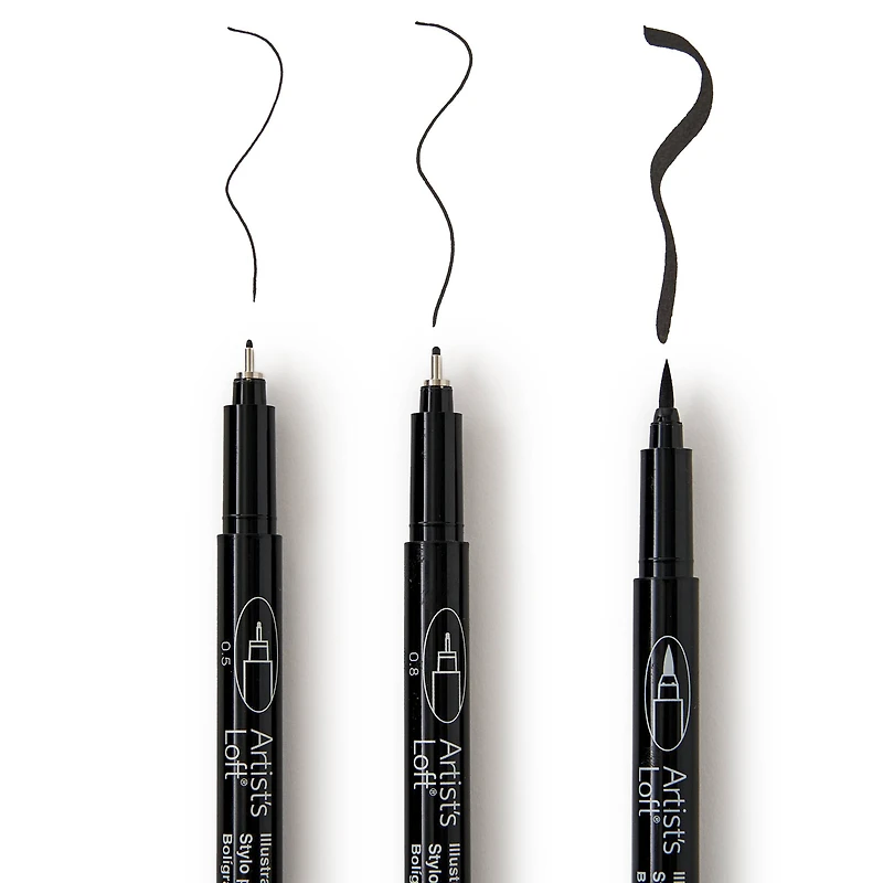 Multi Tip Black Illustration Pen Set By Artist's Loft™