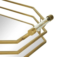 CosmoLiving by Cosmopolitan 27" Gold Metal Glam Tray