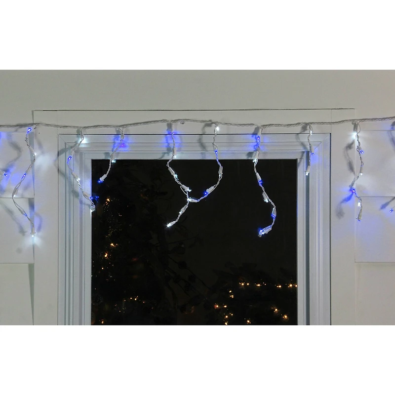 100ct. LED Wide Angle Icicle Christmas Lights With White Wire