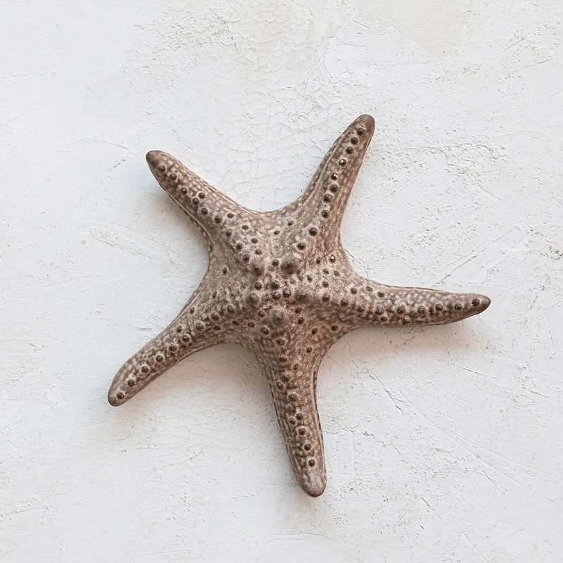 Hello Honey® 11" Brown Stoneware Starfish Decoration