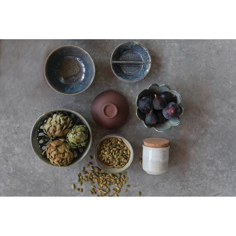 Hello Honey® 6" Round Stoneware Berry Bowls with Reactive Glaze Finishes Set