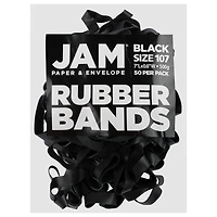 JAM Paper Size 107 Black Rubber Bands, 50ct.