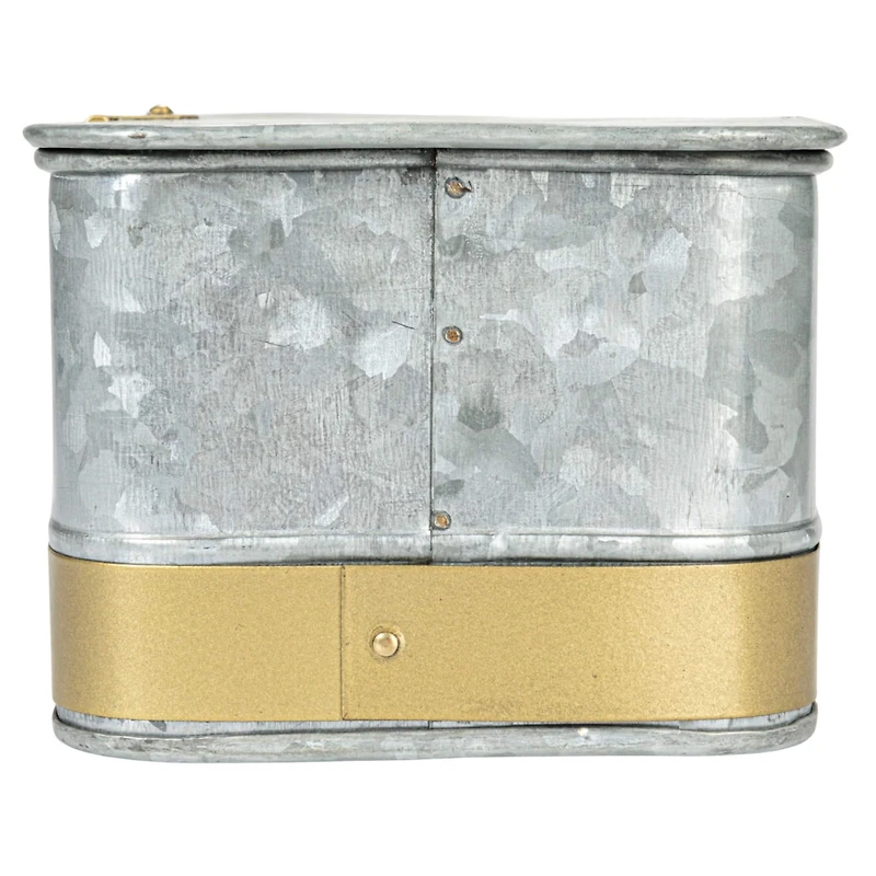 Hello Honey® Silver Rectangular Metal Nesting Storage Boxes with Hasp Lock