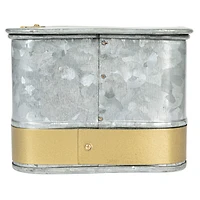 Hello Honey® Silver Rectangular Metal Nesting Storage Boxes with Hasp Lock