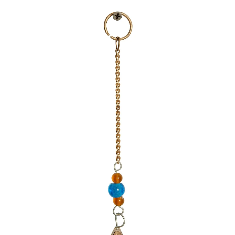 Gold Mango Wood Eclectic Style Windchime, 15" x 30"