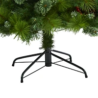 7ft. Pre-Lit Montana Mixed Pine, Pinecones & Berries Artificial Christmas Tree with Clear LED Lights