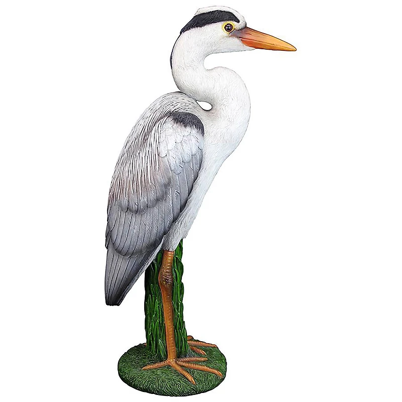 Design Toscano 18" Gray Heron Coastal Bird Statue