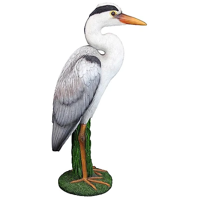 Design Toscano 18" Gray Heron Coastal Bird Statue