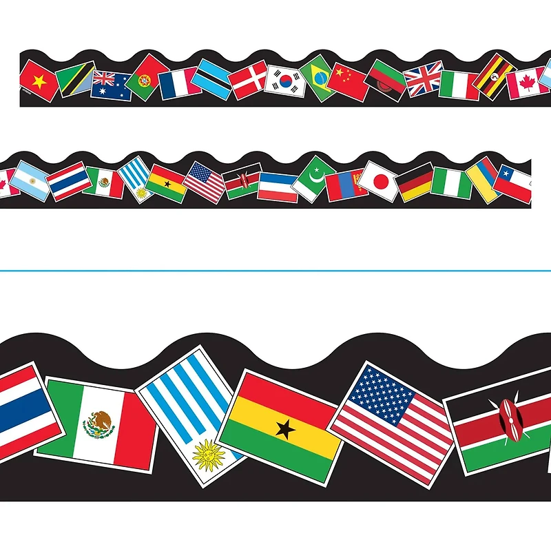 Trend Enterprises® Terrific Trimmers® World Flags Borders, 234ft.