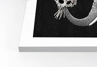 Elephant Bouquet 20" x 30" White Framed Print Under Plexiglass