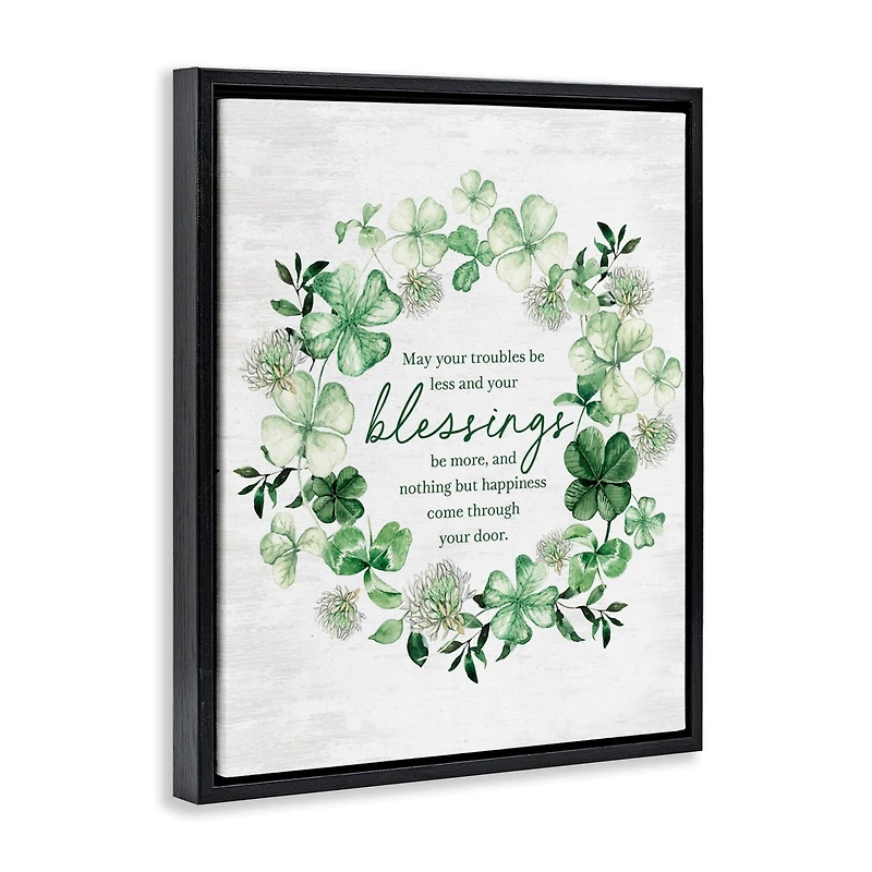 Stupell Industries Irish Proverb Wreath Floater Framed Art