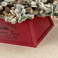 Glitzhome® 32" Red Trapezoid Farm Fresh Christmas Tree Collar