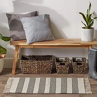 DII® Black Ticking Stripe Hand-Loomed Rug, 2ft. x 3ft.