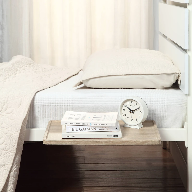 SunnyPoint 17" Large Natural Wood Bedside Shelf