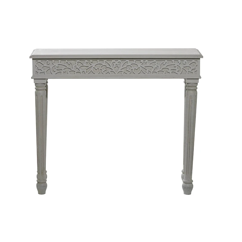 Grey Farmhouse Mango Wood Console Table, 30" x 36"