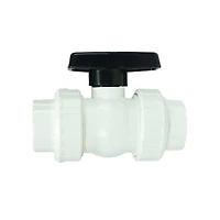Swim Central 7" HydroTools White & Black Swimming Pool ABS Female Socket Ball Valve