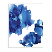 Stupell Industries Blue Ink Blot Abstraction Over White Wall Plaque