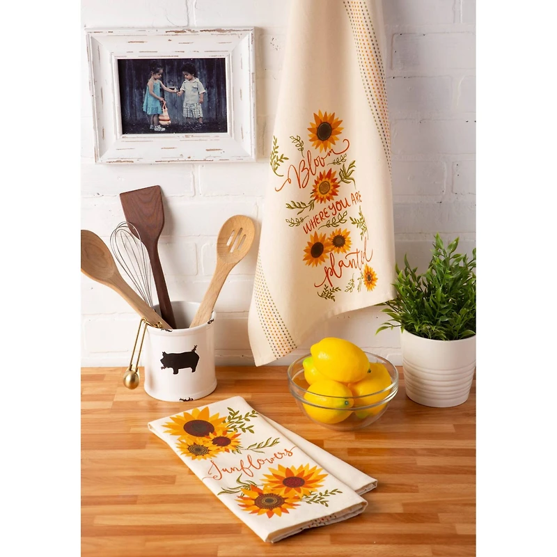 DII® Sunny Sunflowers Dishtowel Set
