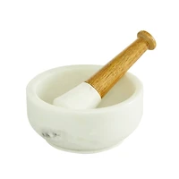 The Novogratz White Marble Natural Mortar & Pestle Set