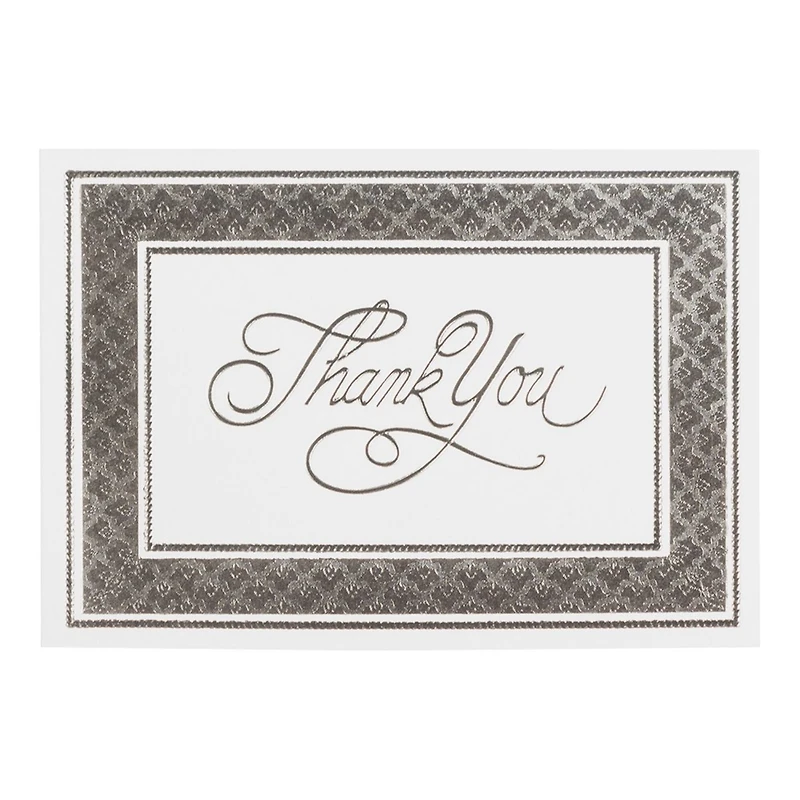 JAM Paper Silver Border Thank You Cards & Envelopes, 25ct.
