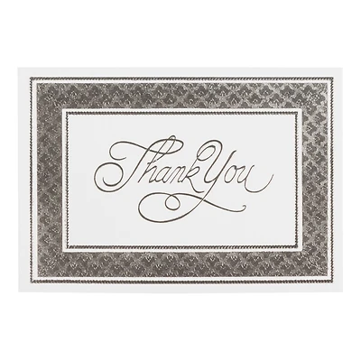 JAM Paper Silver Border Thank You Cards & Envelopes, 25ct.
