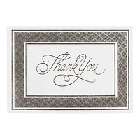 JAM Paper Silver Border Thank You Cards & Envelopes, 25ct.
